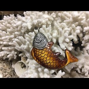 Resin Wood Look Fish Charm